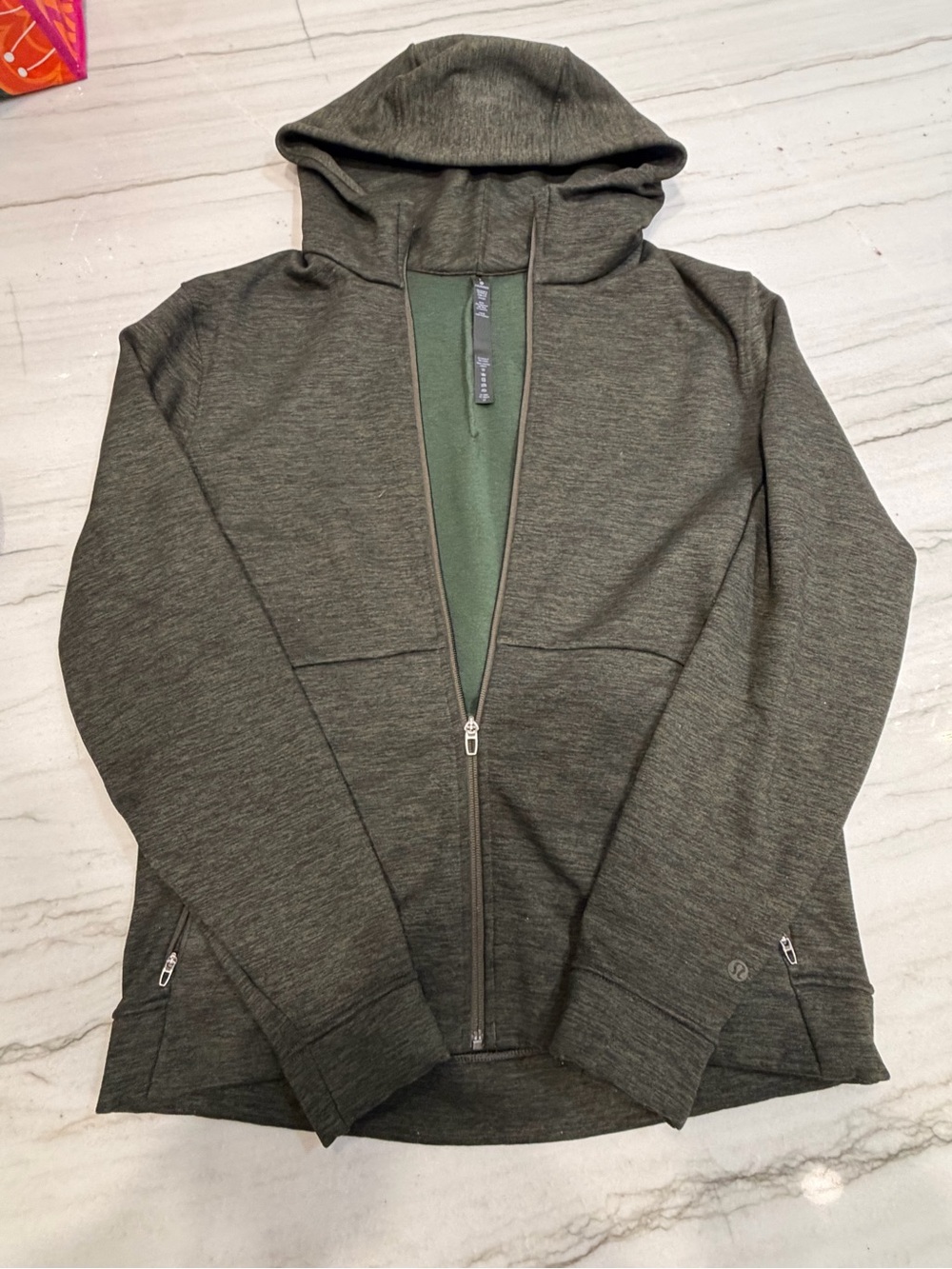 lululemon athletica Men's Dark Olive Zip-Up Hoodie Jacket
